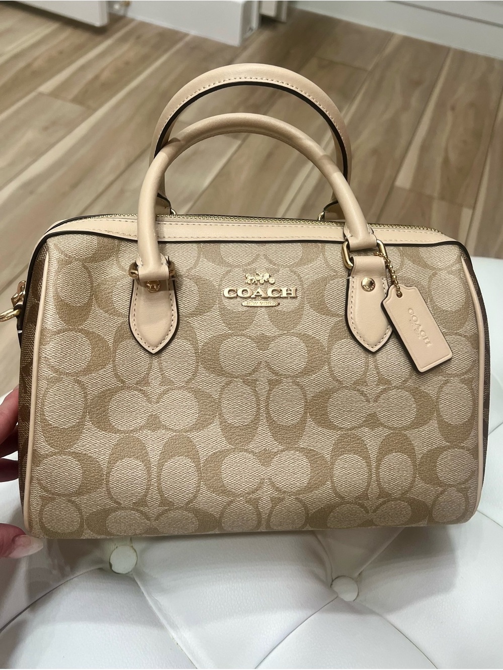 NWOT Coach Rowan Signature Satchel with Gold Hardware